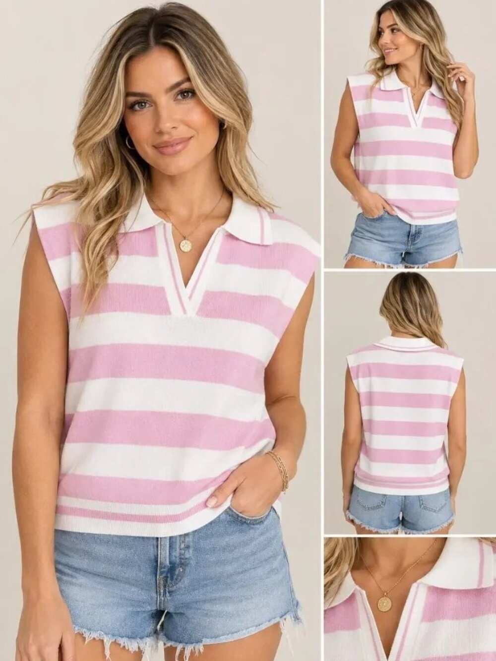 Zenana Top - Pink & White Stripe
